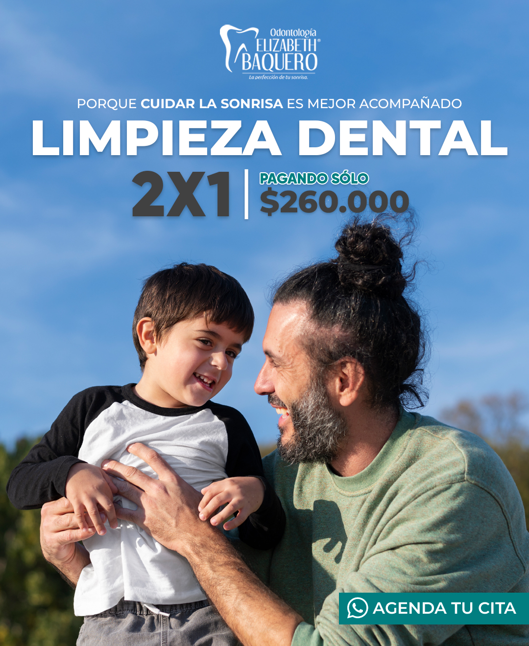 Promoción de limpieza dental dos por uno por 260.000 pesos